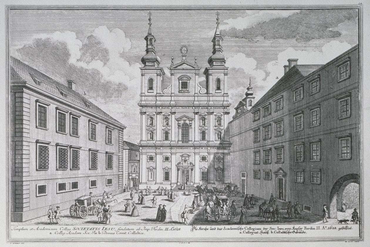 A bécsi Jesuitenkirche és a Dr-Ignaz-Seipal-Platz látképe alkotó: Salomon Kleiner