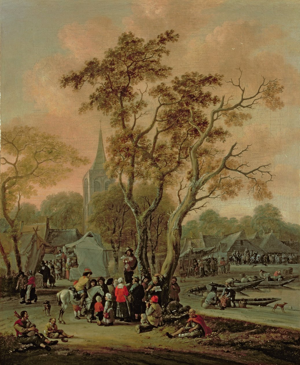 Falusi vásár mamával, 1702 alkotó: Salomon Rombouts