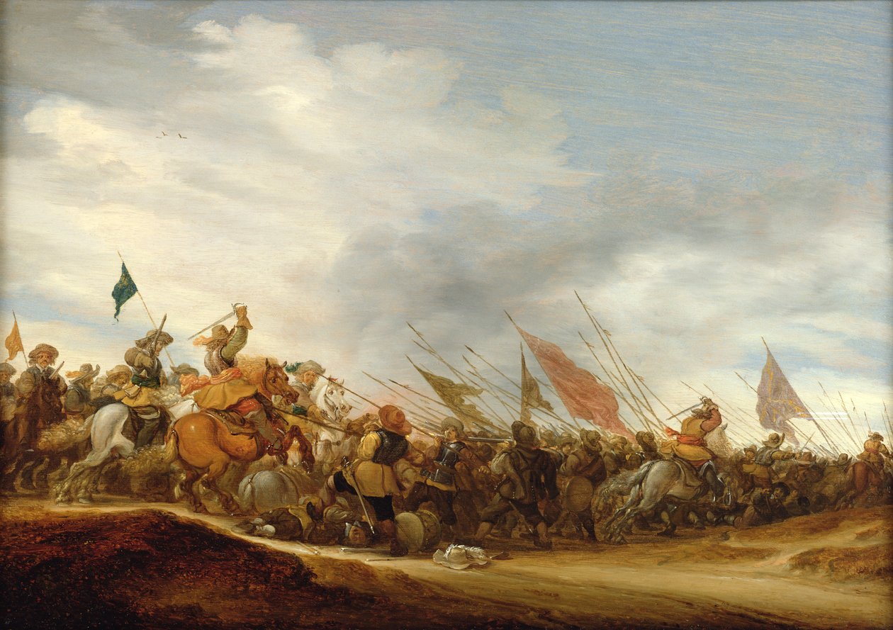 Csatajelenet, 1653 alkotó: Salomon van Ruisdael or Ruysdael