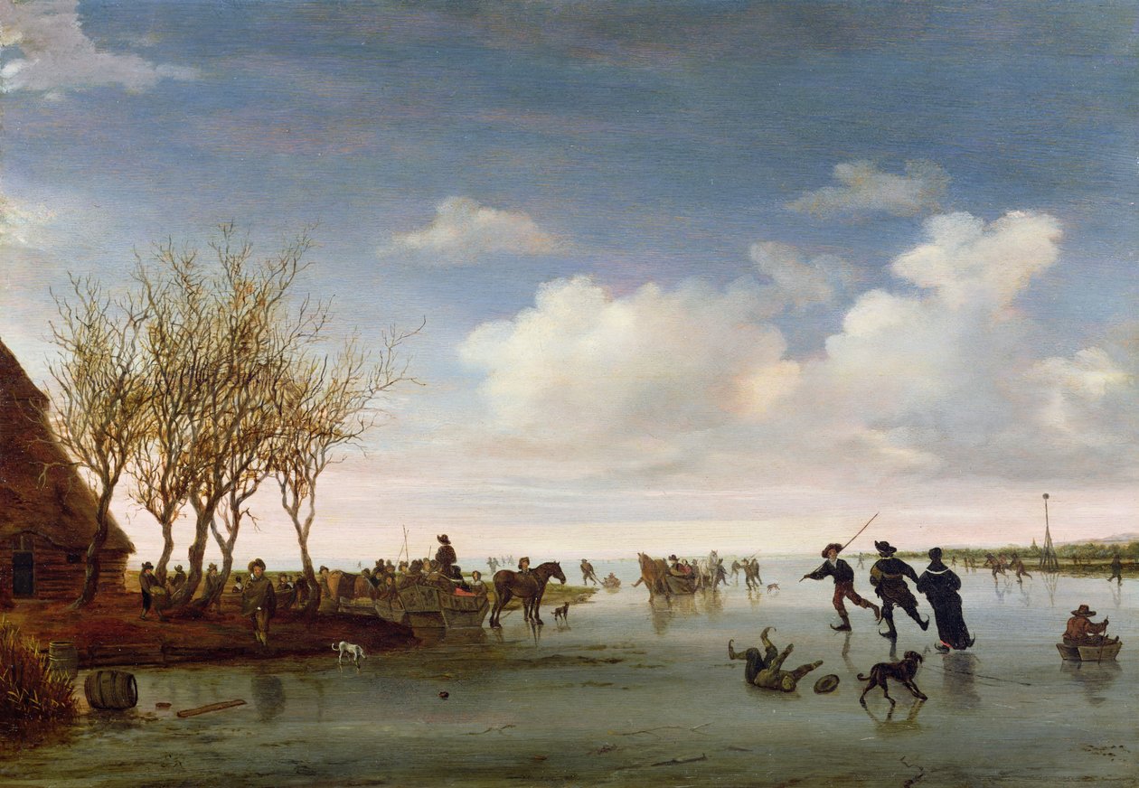Holland táj korcsolyázókkal alkotó: Salomon van Ruisdael or Ruysdael