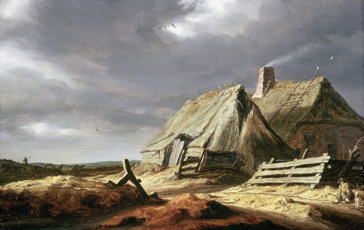 Gazdasági épületek egy tájban, 1625-28 körül alkotó: Salomon van Ruisdael or Ruysdael