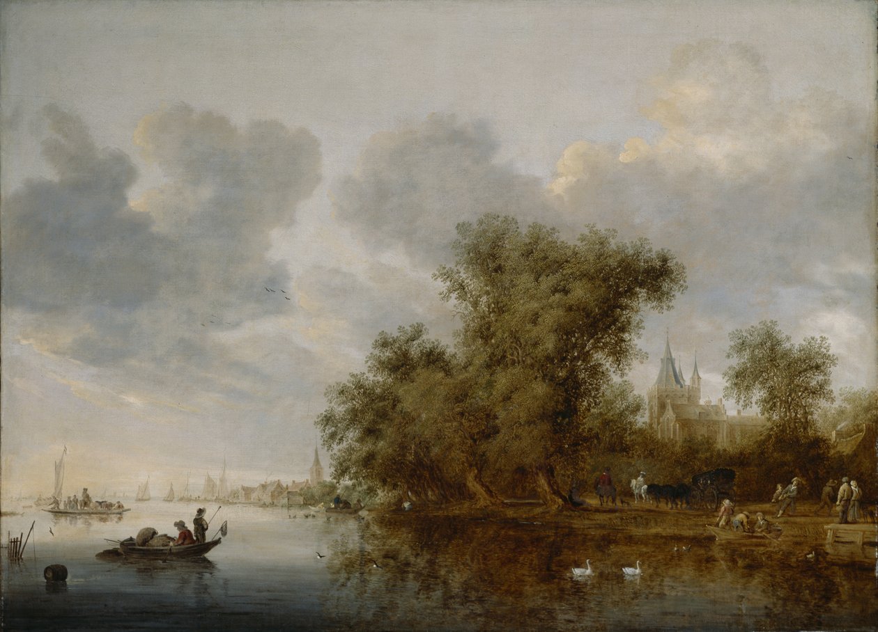 Folyói táj, 1643 alkotó: Salomon van Ruisdael or Ruysdael