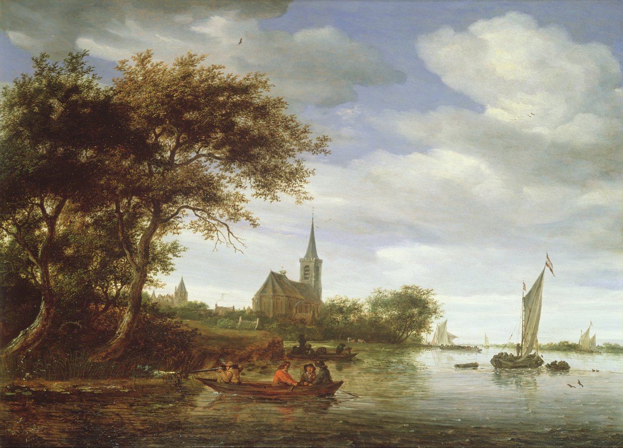 Folyói jelenet, 1663 alkotó: Salomon van Ruisdael or Ruysdael