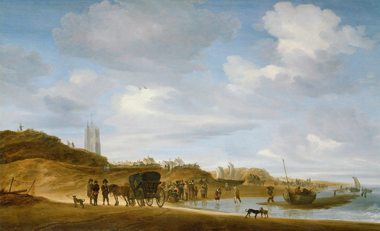 Az Egmond-an-Zee strand alkotó: Salomon van Ruisdael or Ruysdael