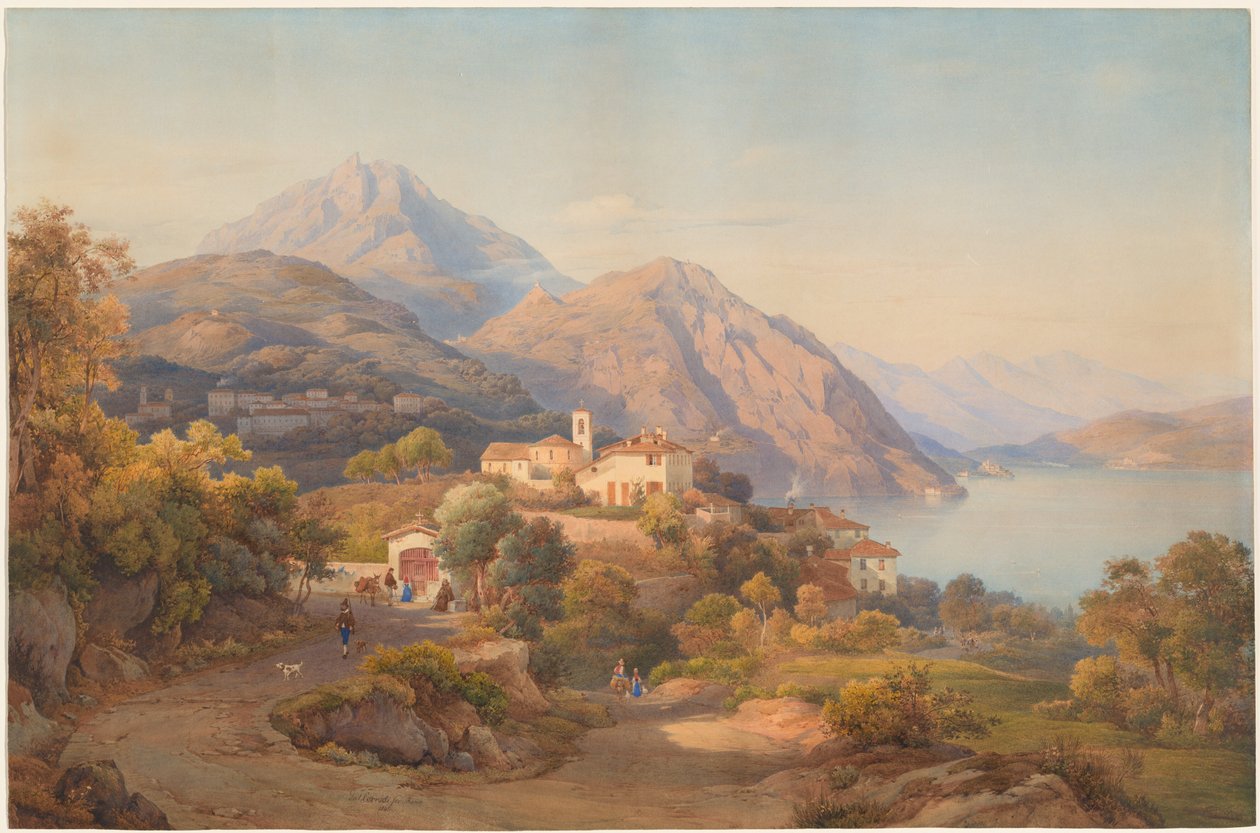 Nyári este a Lago Maggiore-ban alkotó: Salomon Corrodi