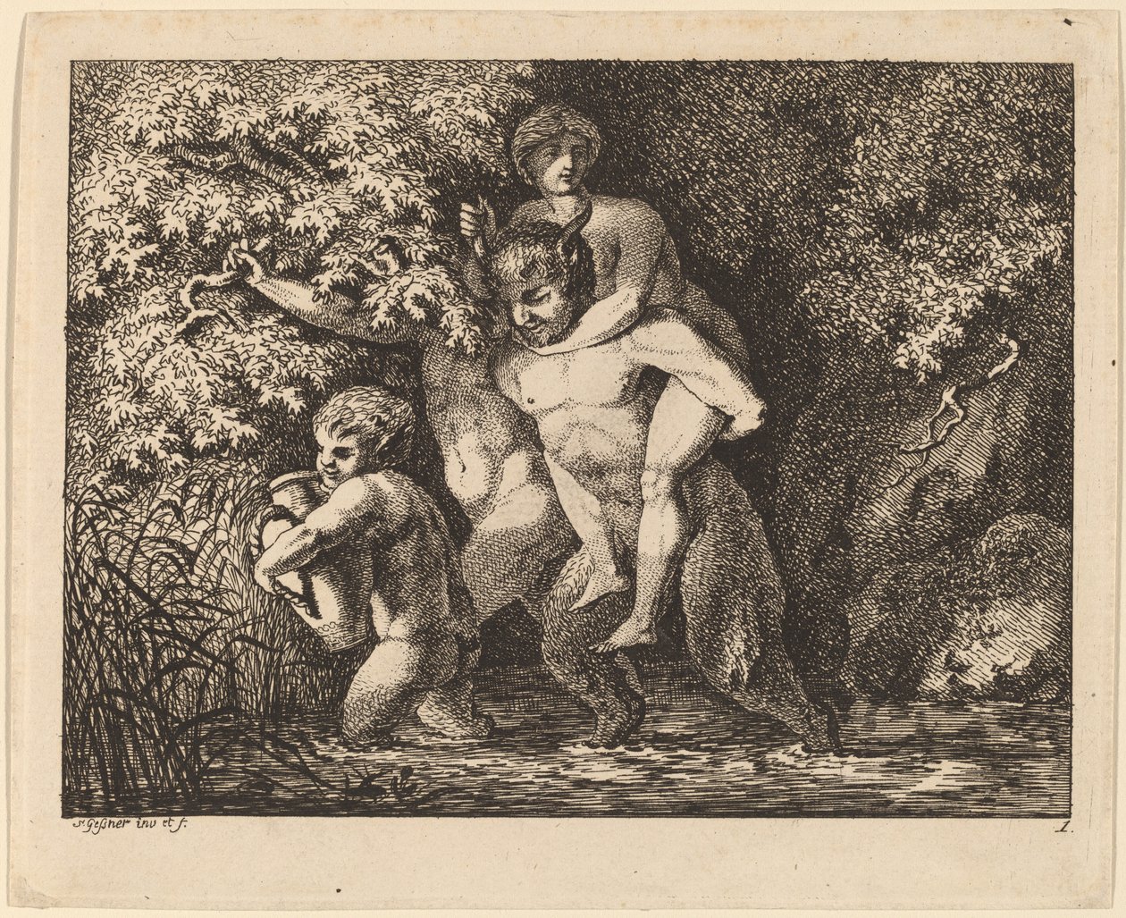 Nimfát hordozó szatír, 17691771. alkotó: Salomon Gessner