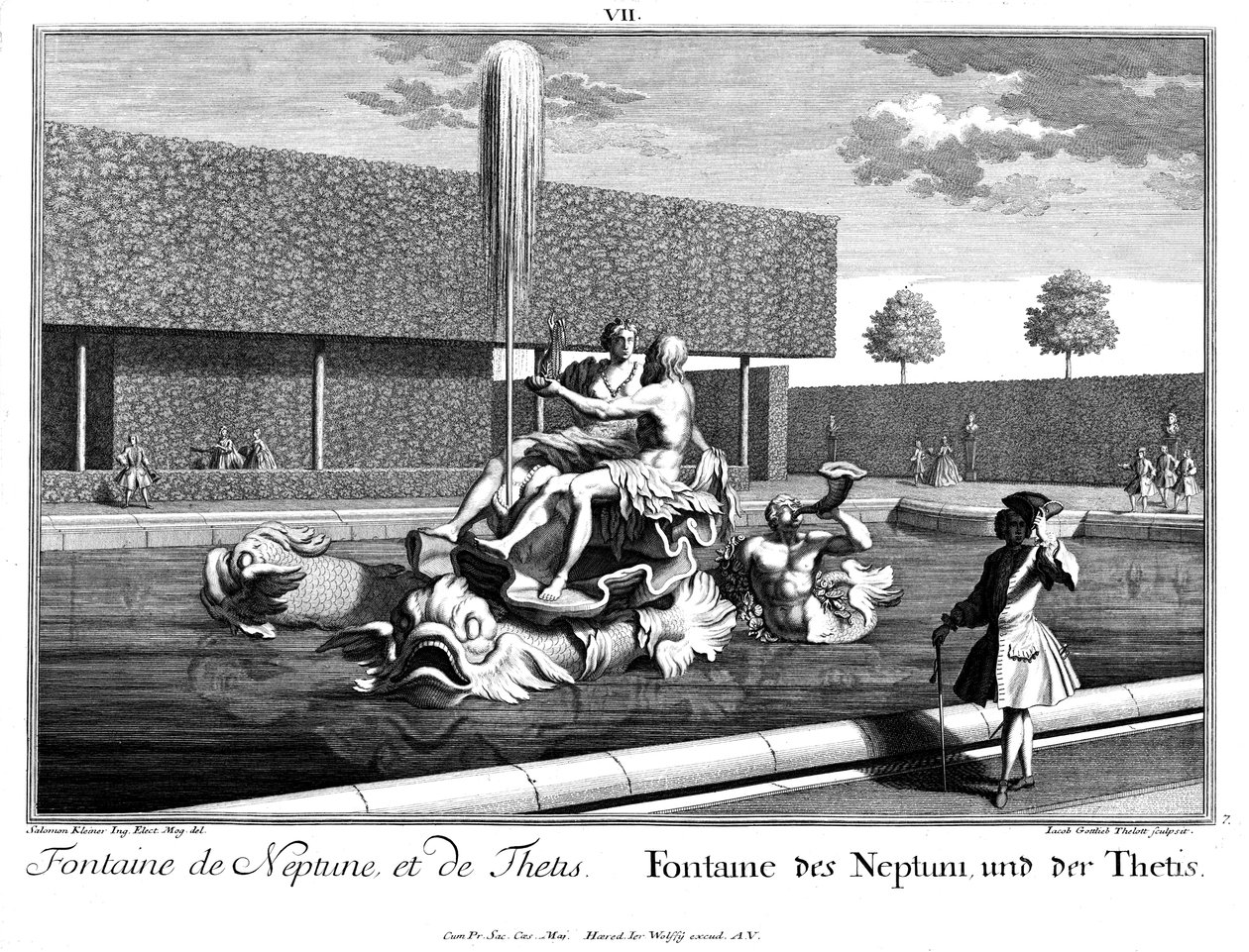 A Neptunusz és Thetis-kút kilátása alkotó: Salomon Kleiner