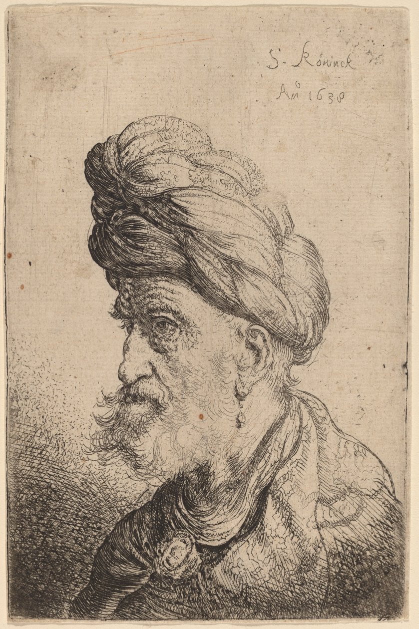 Turbános férfi mellszobra balra alkotó: Salomon Koninck