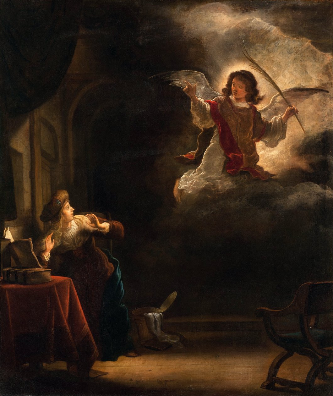 Az Angyali üdvözlet - Salomon Koninck (1609-1656) festménye - 1655 - Olaj, vászon - 72,5x61,5 - Hallwylska Museet, Stockholm alkotó: Salomon Koninck