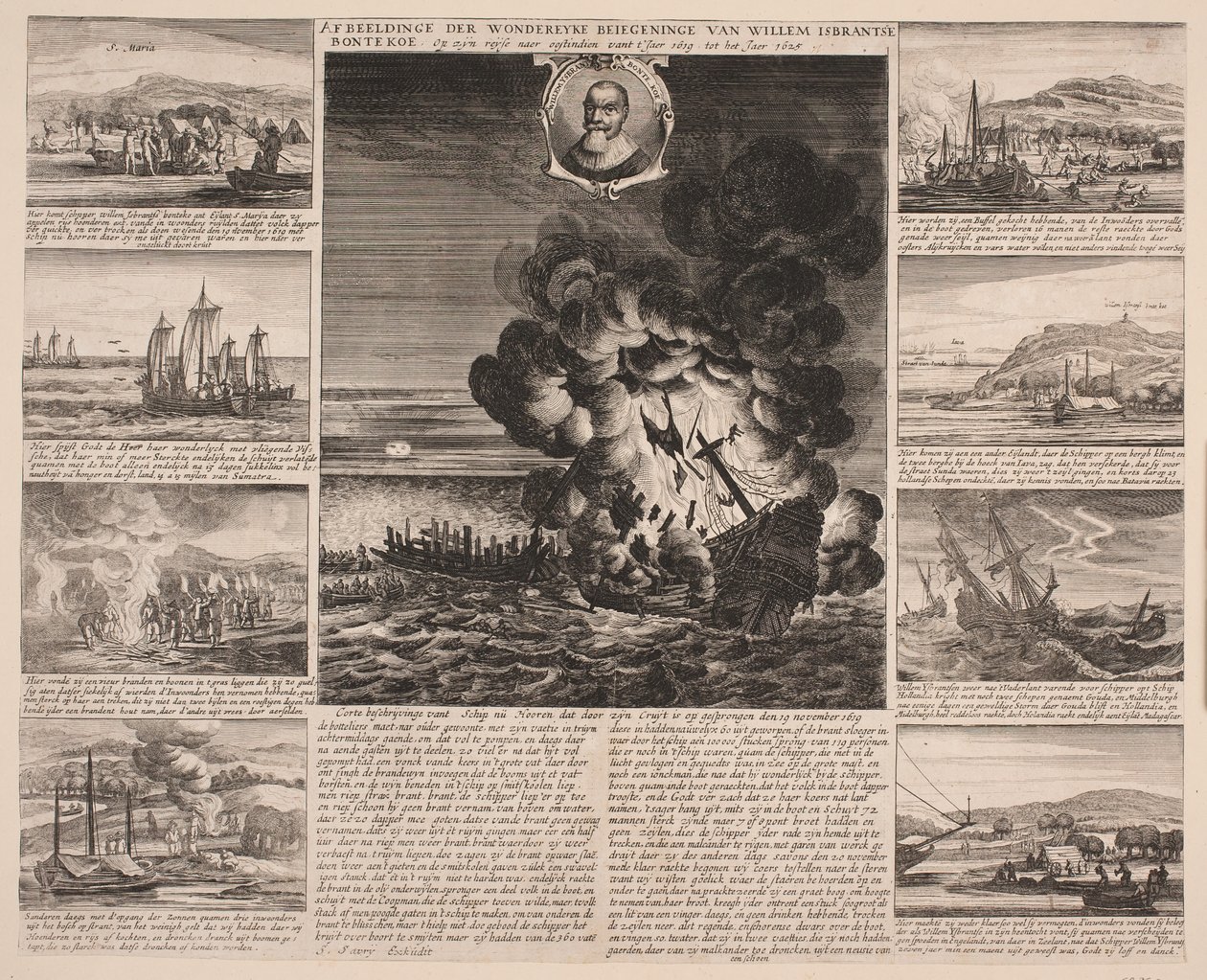 Címoldal illusztráció Willem Isbrandtsen Bontekoe utazása Kelet-Indiába alkotó: Salomon Savery