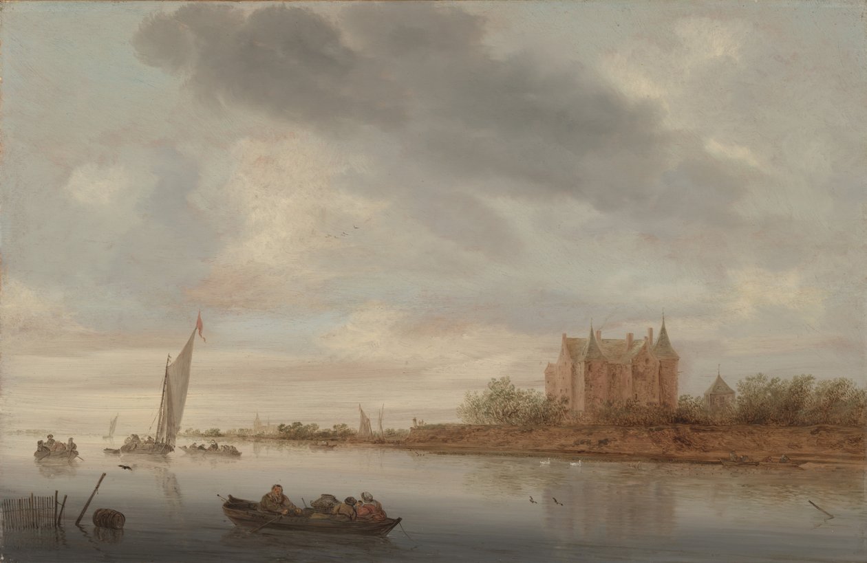 Kastély a folyón, 1644 alkotó: Salomon van Ruisdael or Ruysdael