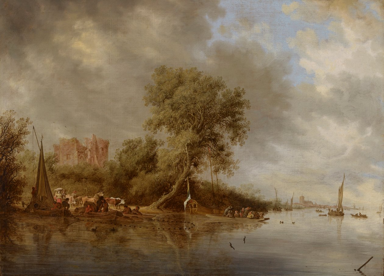 Folyói táj az egmondi vár romjaival, 1641. alkotó: Salomon van Ruisdael or Ruysdael