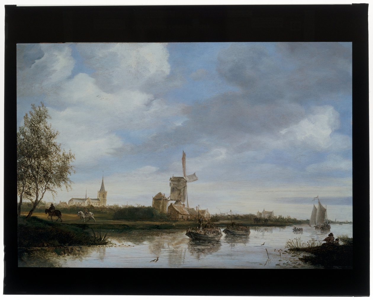 Folyói táj szélmalommal alkotó: Salomon van Ruisdael or Ruysdael