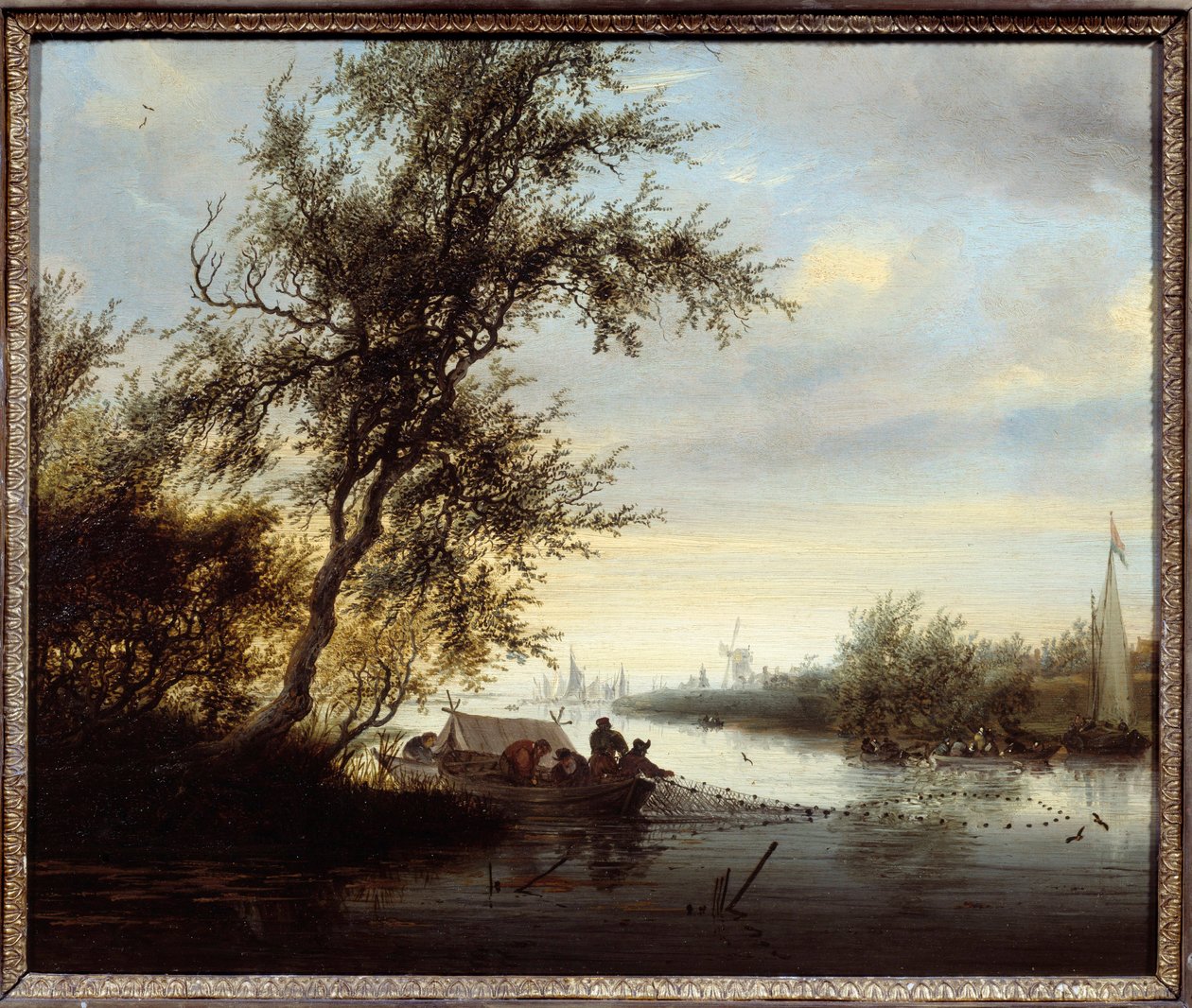 Nővérek egy csónakban Solomon Van Ruisdael (Ruysdael) festménye (1600-1670) (ec.flam.) 17. század Compiegne, vármúzeum alkotó: Salomon van Ruisdael or Ruysdael