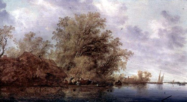 erdős folyó táj alkotó: Salomon van Ruisdael or Ruysdael