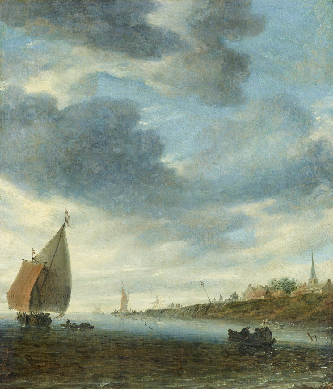 Belvizek vitorlással alkotó: Salomon van Ruysdael