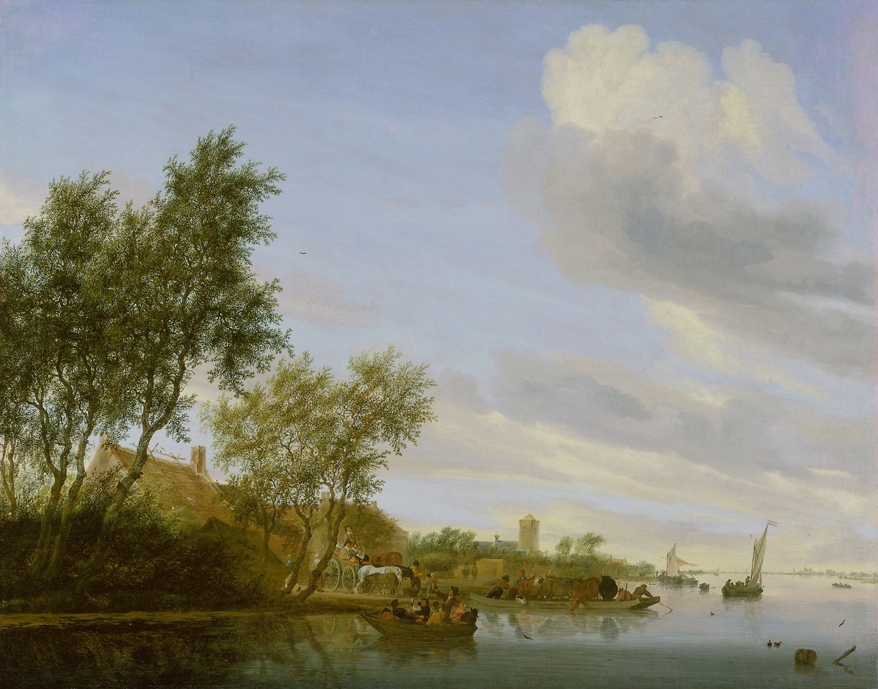 Folyami táj komppal alkotó: Salomon van Ruysdael