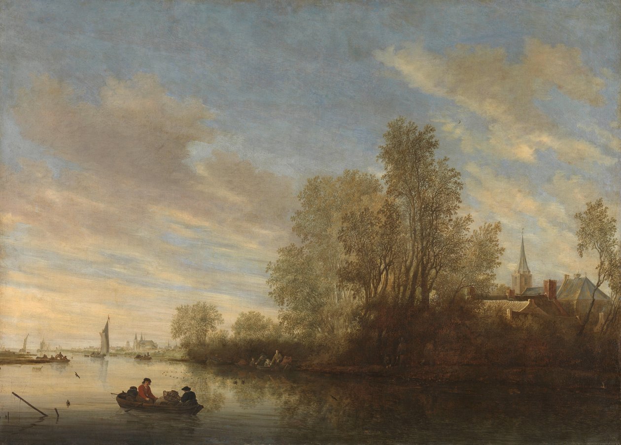 Kilátás a folyóra Deventer közelében alkotó: Salomon van Ruysdael