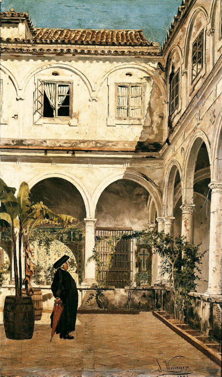 "" Salabot atya a Cádizi Szent Ferenc kolostor kolostorában (Cadiz) "" Salvador Viniegra y Lasso (1862-1915) festménye, 1881 Cadiz. Cadizi Múzeum. Spanyolország alkotó: Salvador Viniegra y Lasso de la Vega