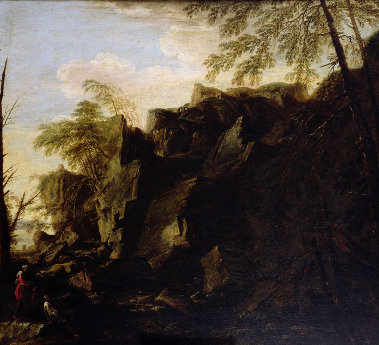 Sziklás táj 1640 körül alkotó: Salvator Rosa