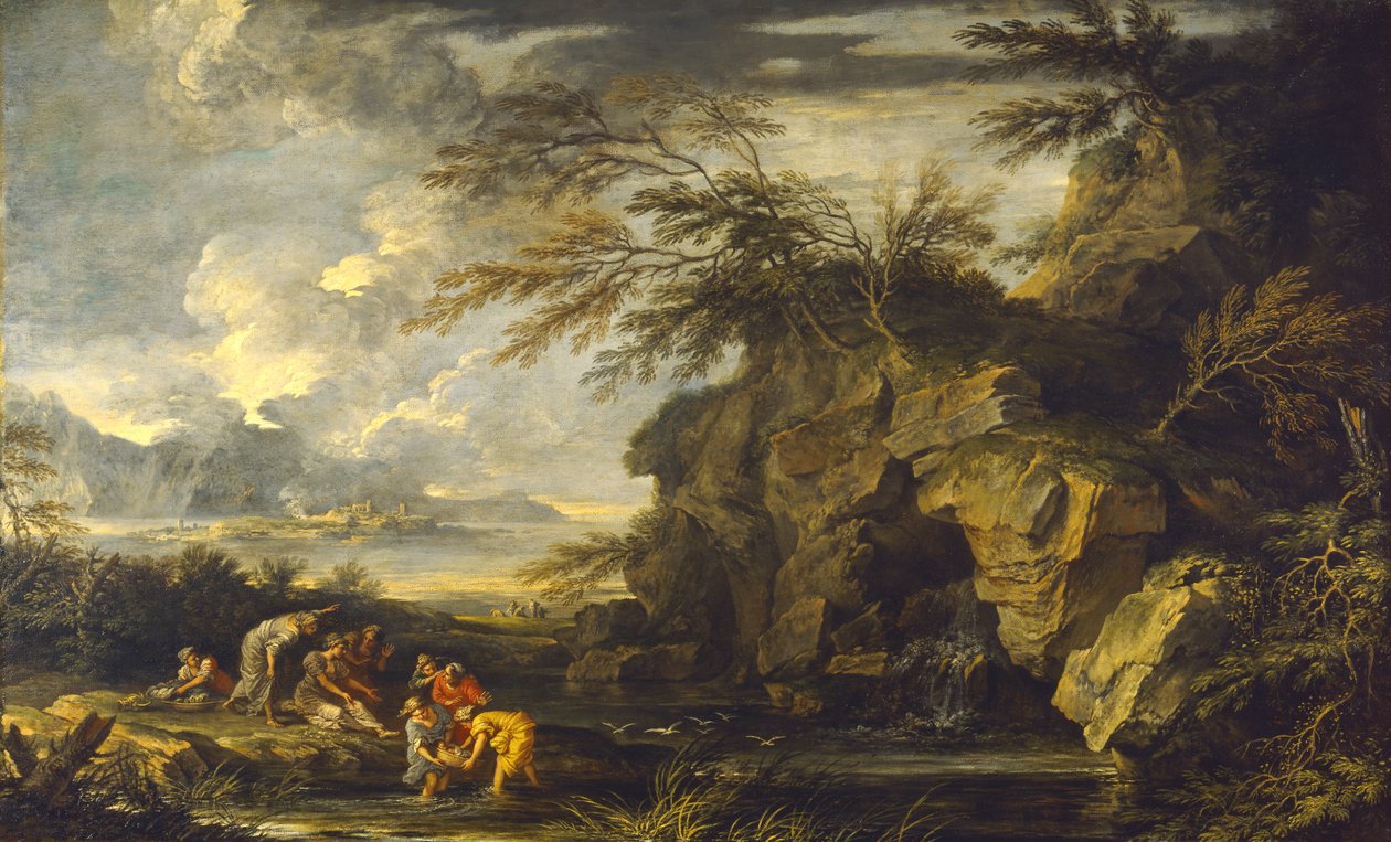 Mózes megtalálása, 1660-65 körül alkotó: Salvator Rosa