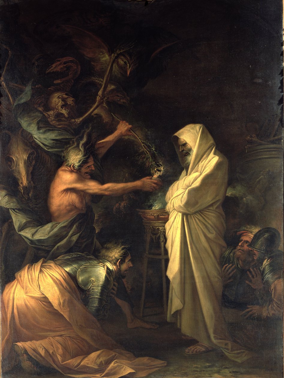 Sámuel szelleme, aki megjelent Saulnak az endori boszorkány házában, 1668 alkotó: Salvator Rosa