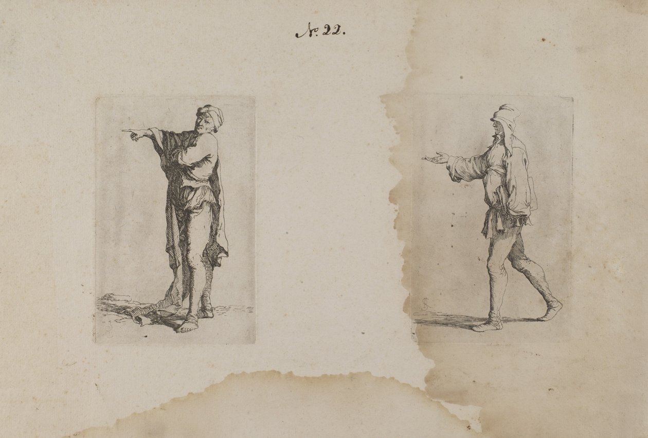 (Figurasorozat) Álló férfi, balra mutatva alkotó: Salvator Rosa