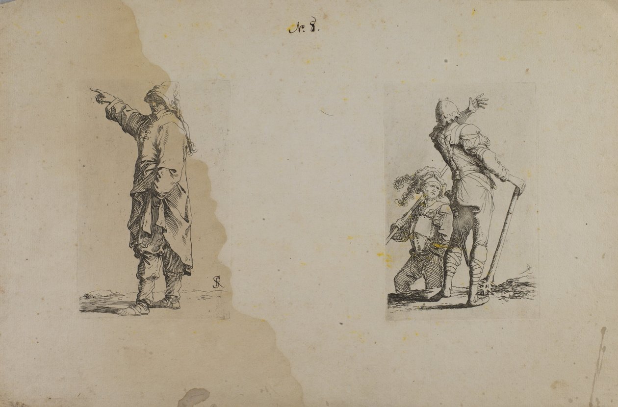 (Figurasorozat) Álló férfi hosszú kalapos, mutogatós, álló férfi alkotó: Salvator Rosa