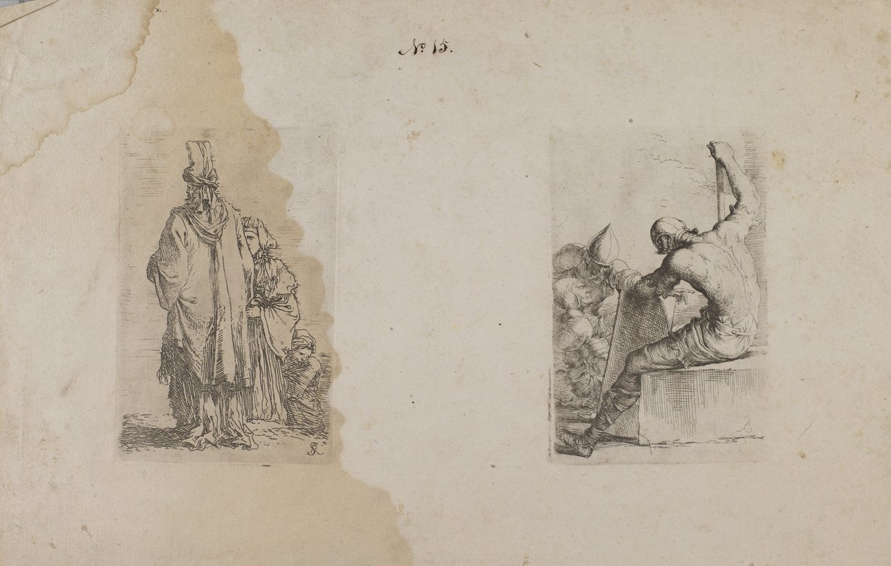 (Figurasorozat) Turbanos férfi, hátulról nézve alkotó: Salvator Rosa