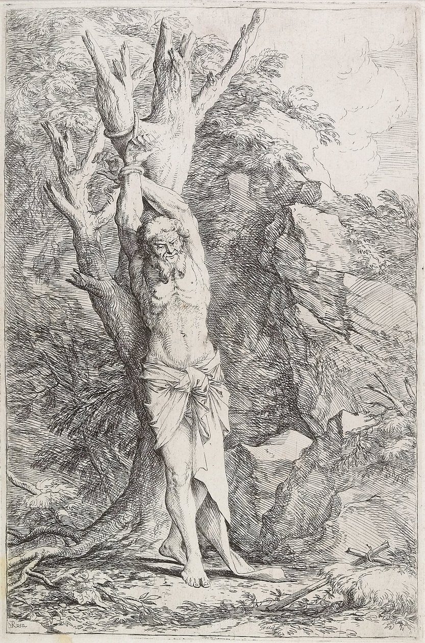 Albert (aki önként vállalt vezeklést gyakorol) alkotó: Salvator Rosa