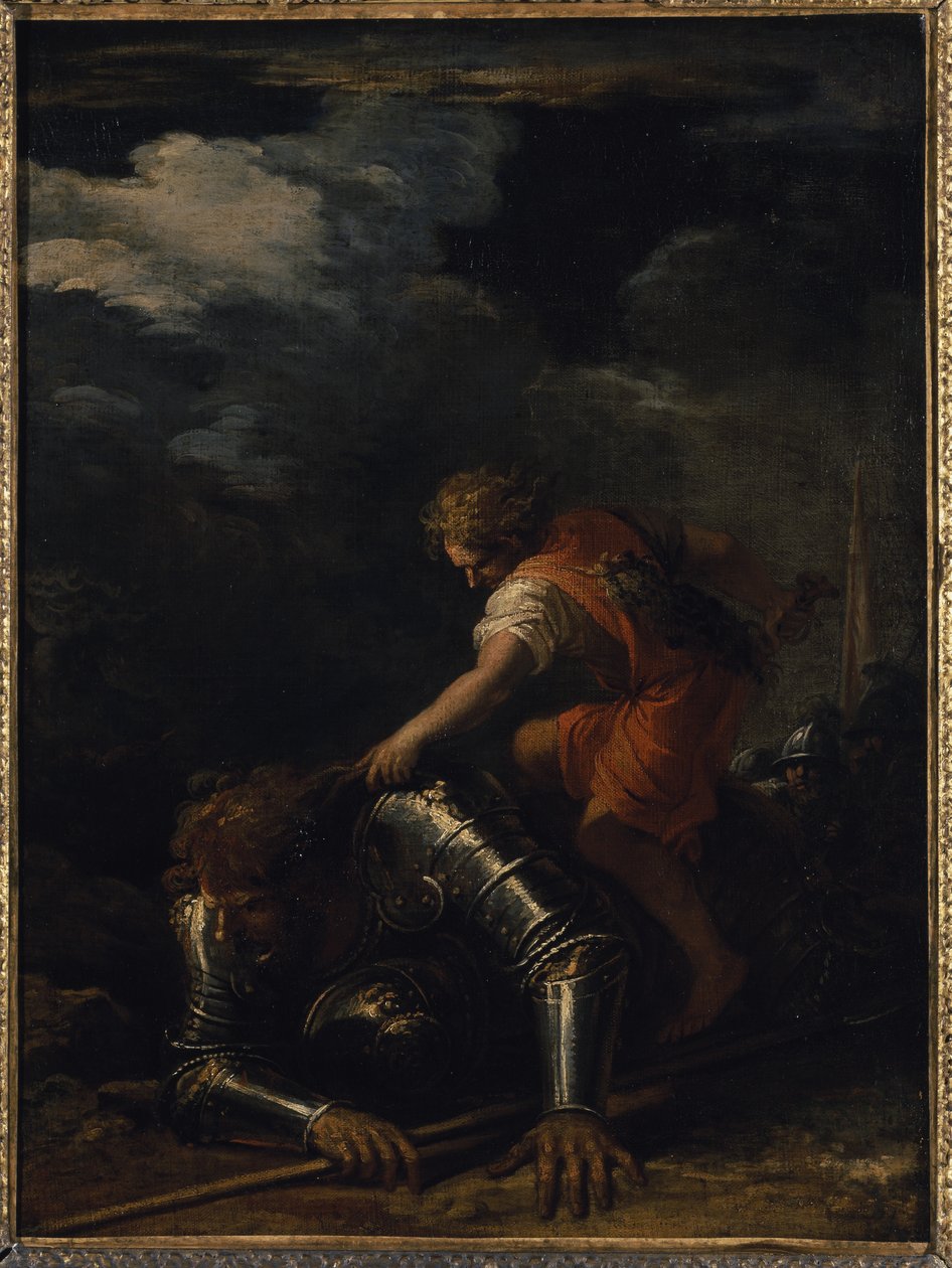 Dávid és Góliát (olaj, vászon) alkotó: Salvator Rosa
