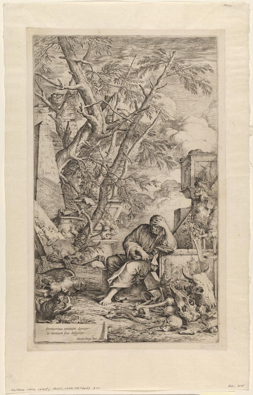 Démokritosz a meditációban alkotó: Salvator Rosa