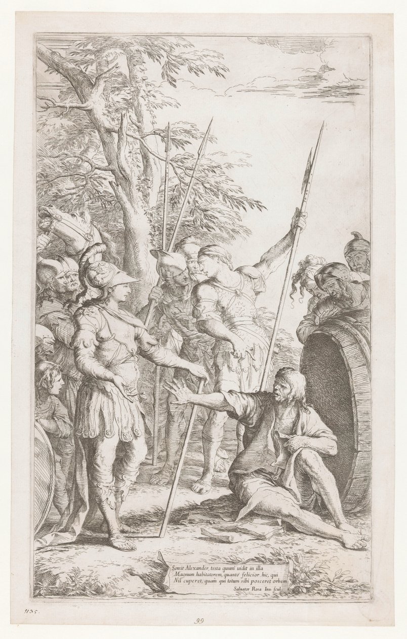 Diogenész arra kéri Sándort, hogy ne álljon a fényében alkotó: Salvator Rosa