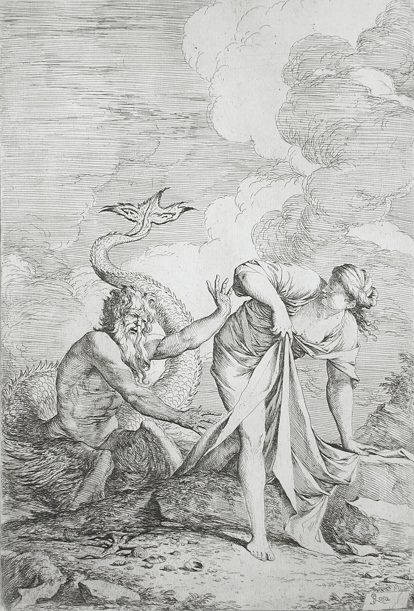 Glaukosz és Szkülla alkotó: Salvator Rosa