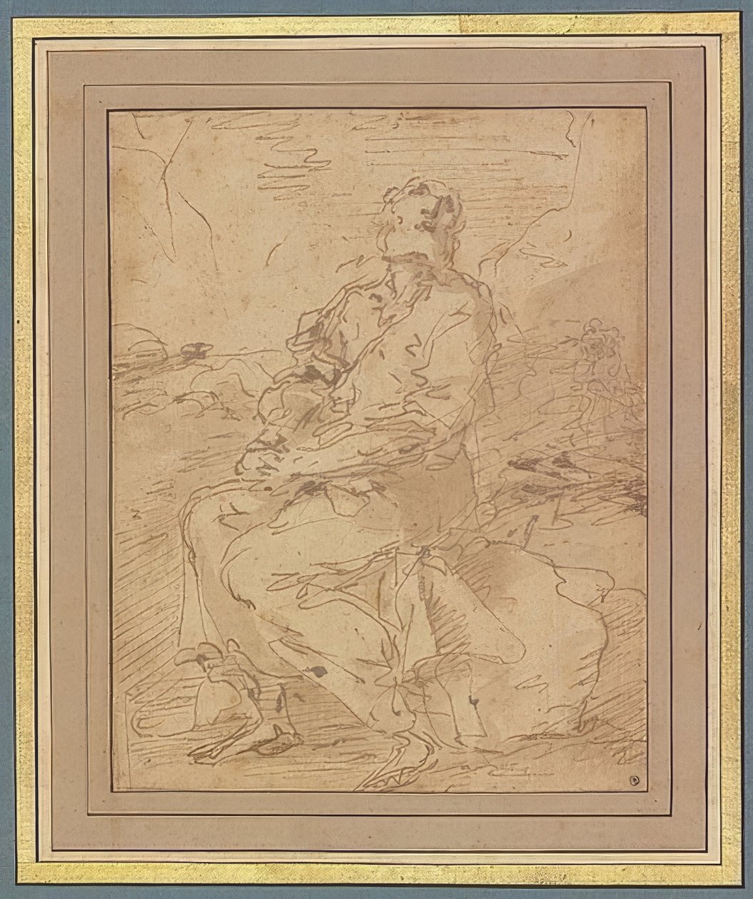Szent Ferenc, tervezet. 1649-60 alkotó: Salvator Rosa