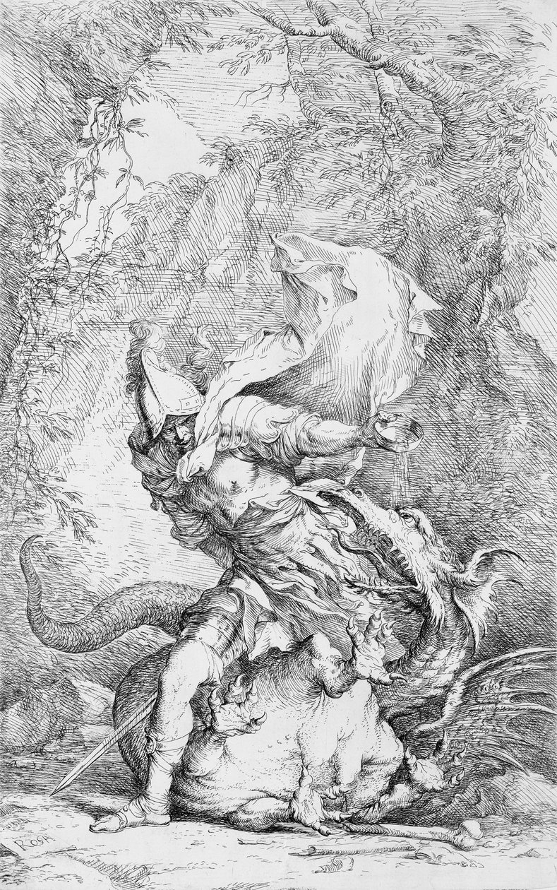 Jason és a sárkány, kb. 1663-64. alkotó: Salvator Rosa