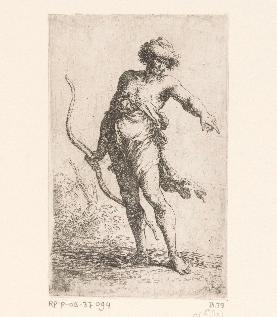 Férfi íjjal Kis figurák (sorozat címe) Figura (sorozat címe) alkotó: Salvator Rosa