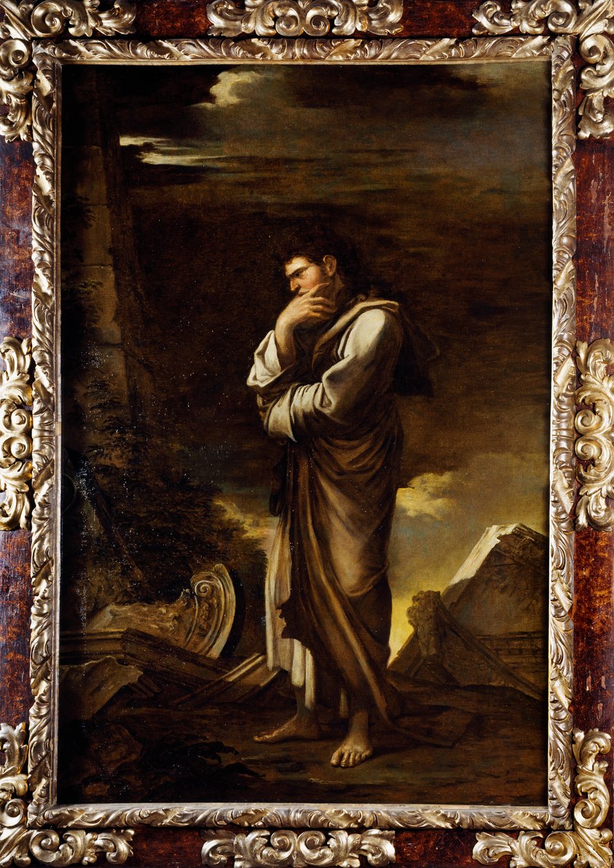 Marius Karthágó romjai között meditál, kb alkotó: Salvator Rosa