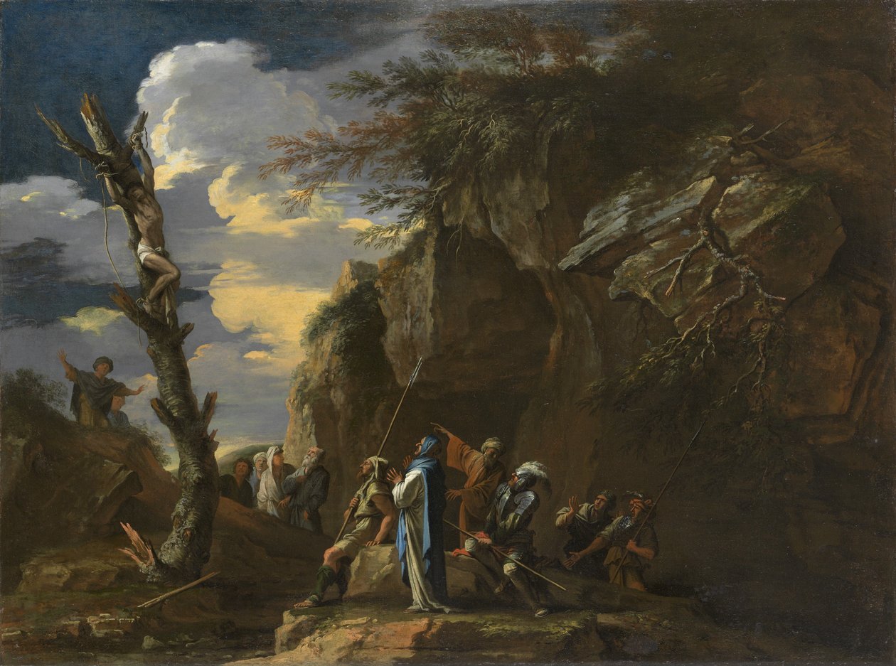 Polikratész keresztre feszítése, 1664 körül (olaj, vászon) alkotó: Salvator Rosa
