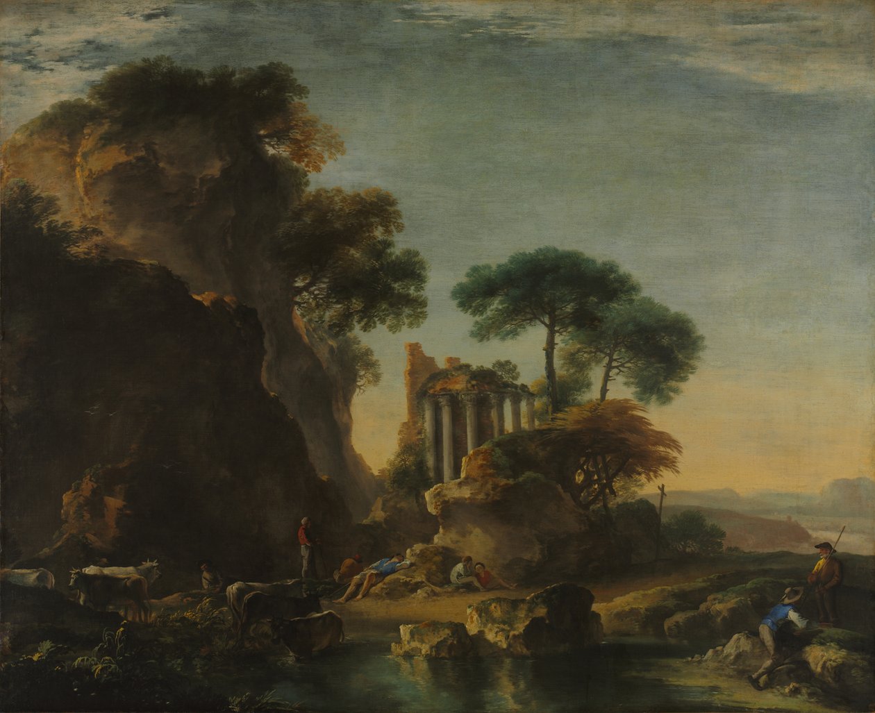 Romok sziklás tájban, 1640 körül (olaj, vászon) alkotó: Salvator Rosa