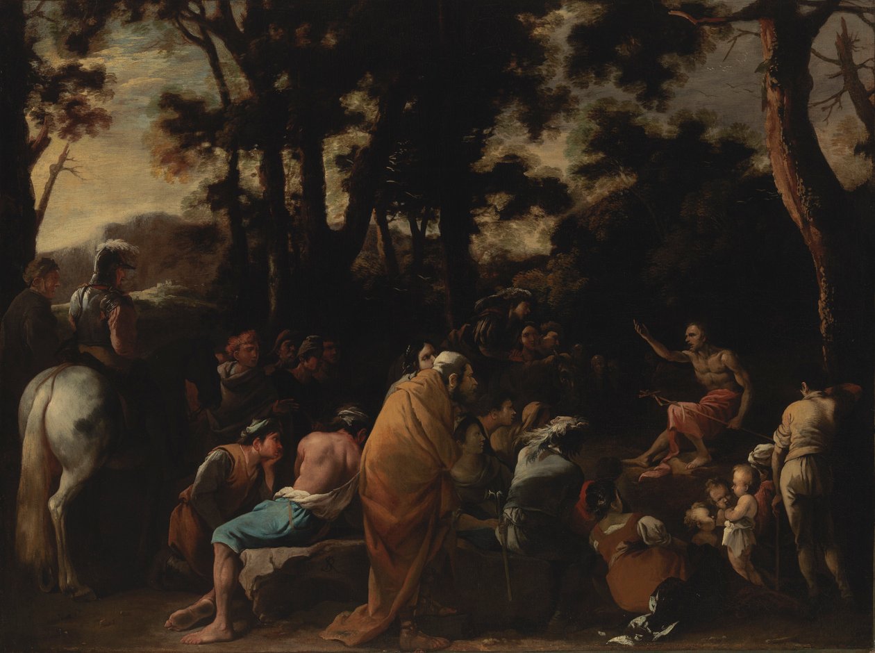 Keresztelő Szent János prédikációja alkotó: Salvator Rosa