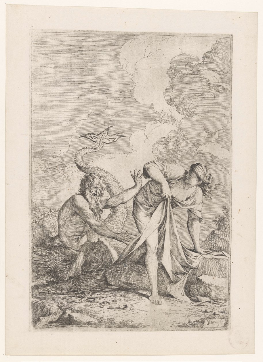 Scylla elmenekül Glaucus elől alkotó: Salvator Rosa