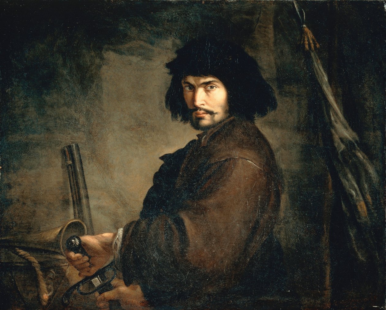 Önarckép harcosnak öltözve, Salvator Rosa (1615-1673), olaj, vászon, 94x107 cm alkotó: Salvator Rosa