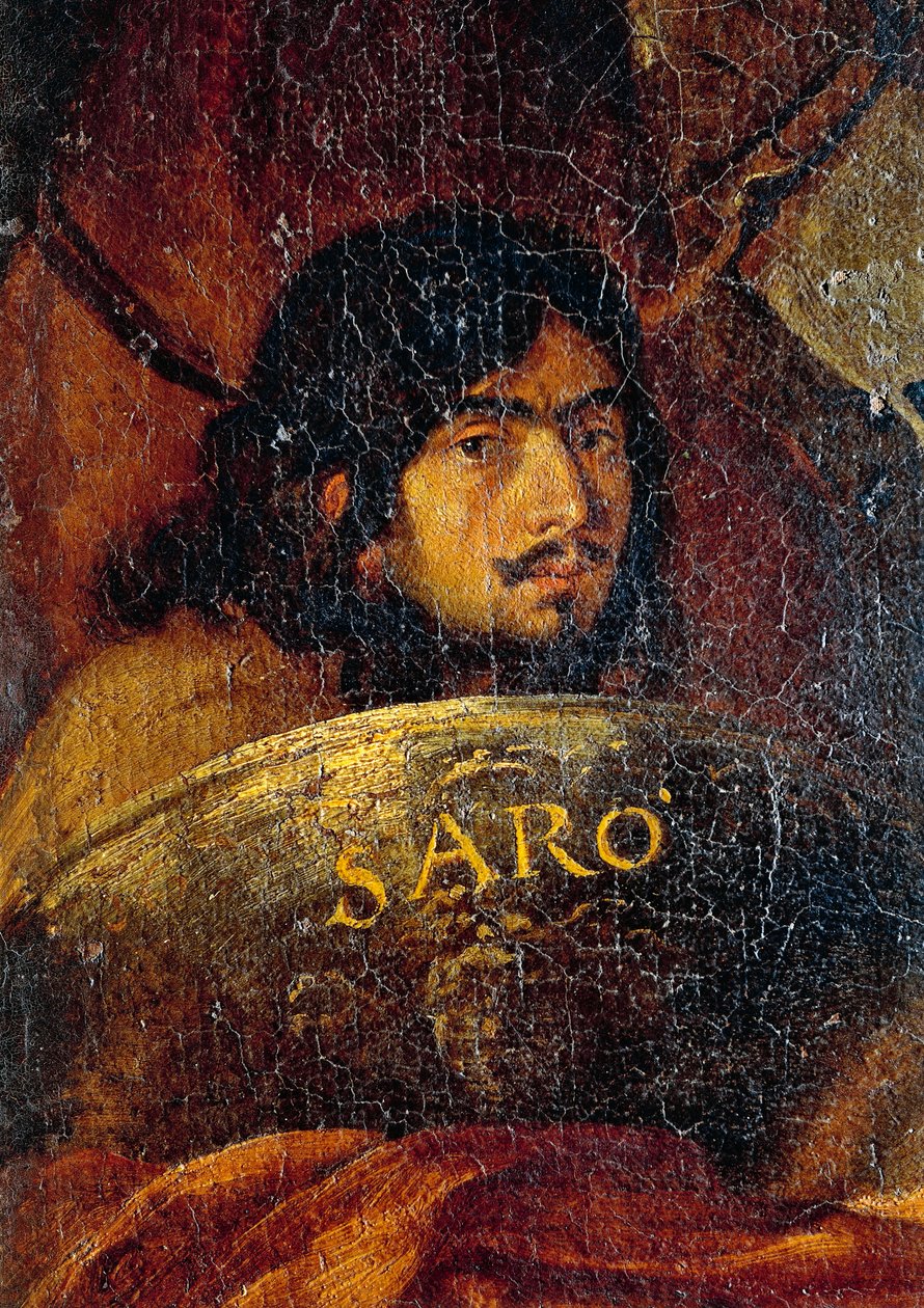 A festő önarcképe, részlet a keresztények és törökök csatájából, Salvator Rosa (1613-1673), olaj, vászon, 234x350 cm alkotó: Salvator Rosa
