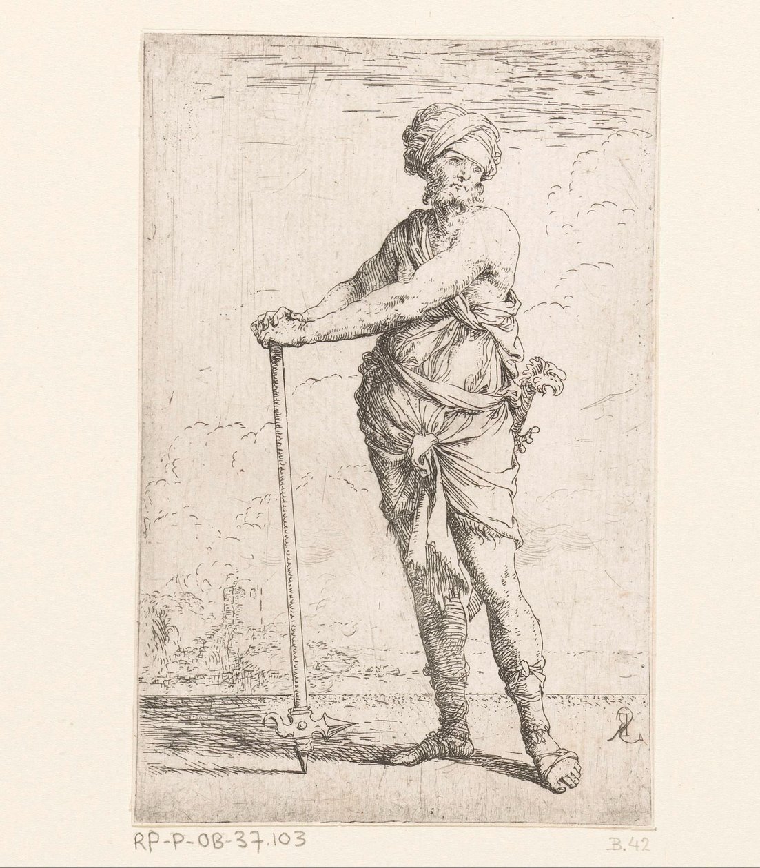 Katona harci kalapáccsal Kis figurák (sorozat címe) Figura (sorozat címe) alkotó: Salvator Rosa