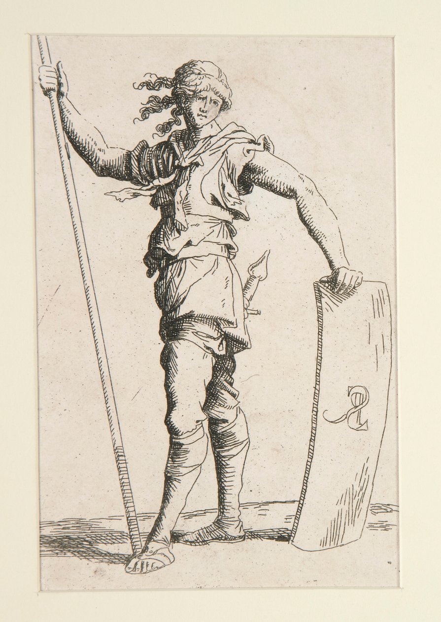 Katona lándzsával és pajzzsal alkotó: Salvator Rosa