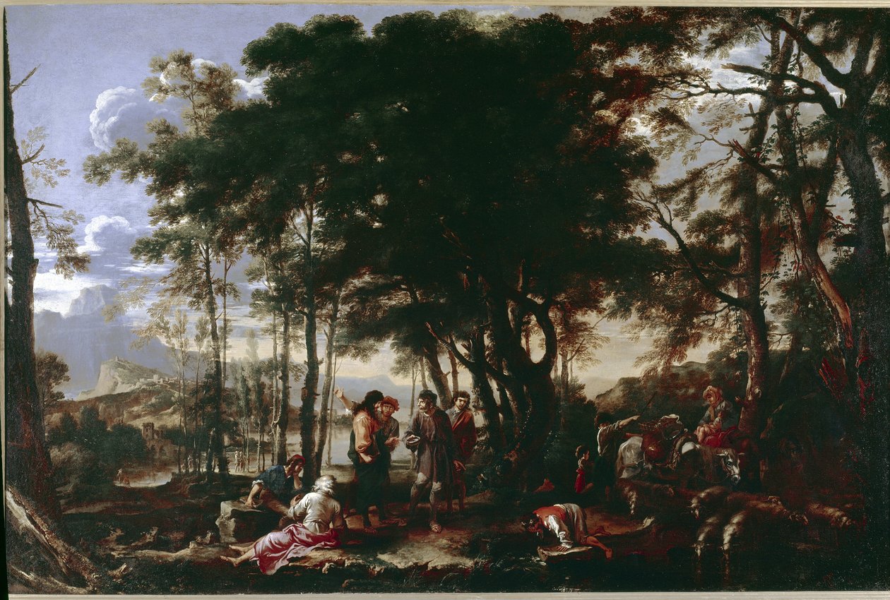 The Philosophers Wood. Salvator Rosa festménye alkotó: Salvator Rosa