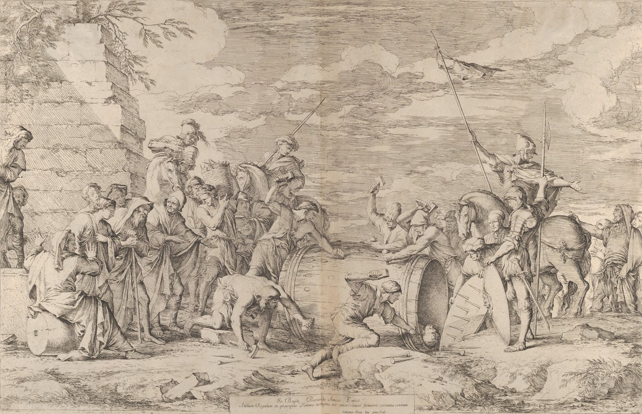 Marcus Atilius Regulus halála, akit a karthágói kádba szögeztek..., kb. 1661-62. alkotó: Salvator Rosa