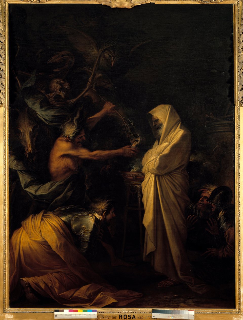 Sámuel árnyéka Saulban, a Pythonisse of Endor festményén Salvator (Salvatore) Rosa (1615-1673) 1668 körül V. 2,73x1,93 m alkotó: Salvator Rosa