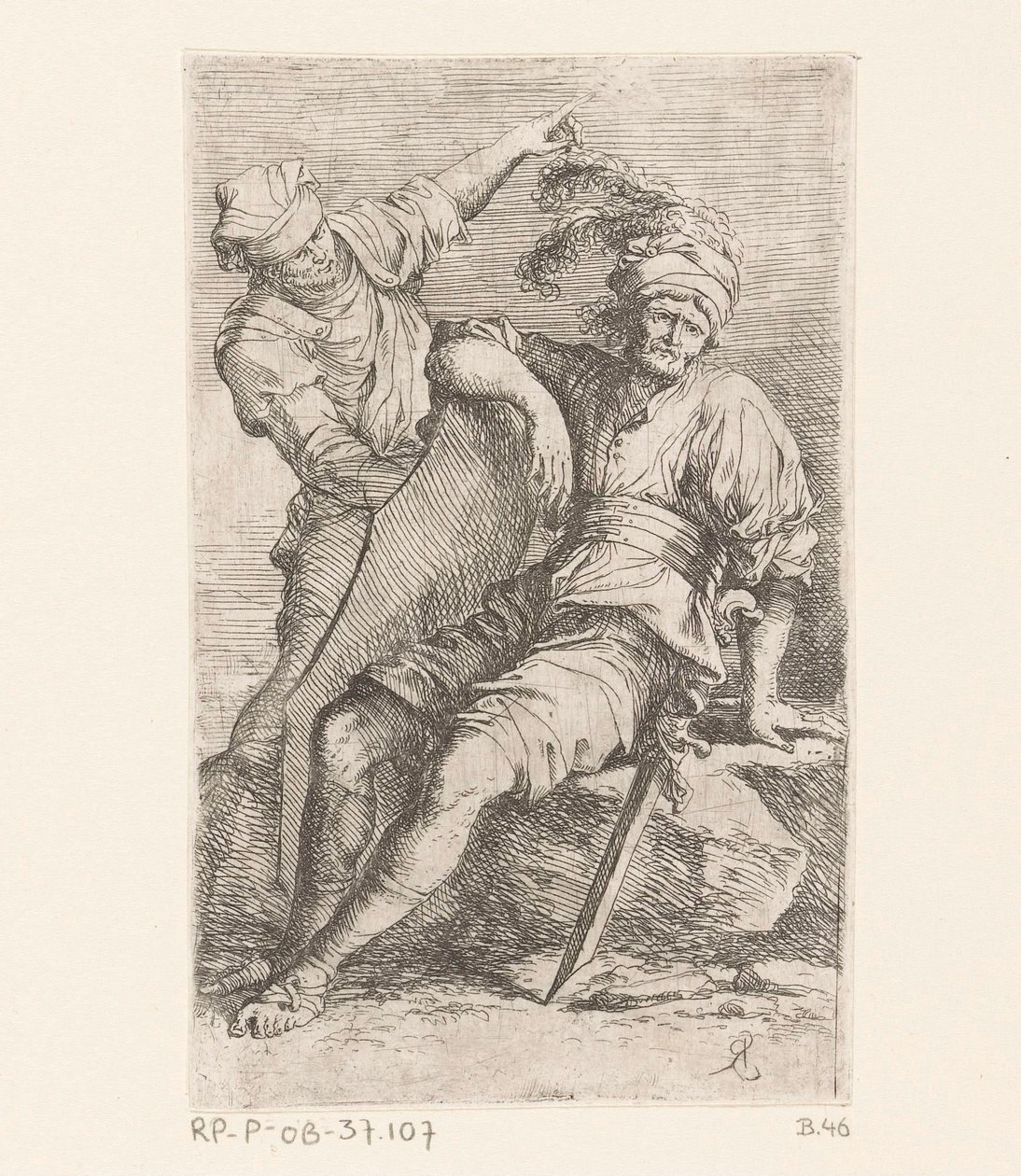 Két katona Kis figurák (sorozat címe) ábra (sorozat címe) alkotó: Salvator Rosa